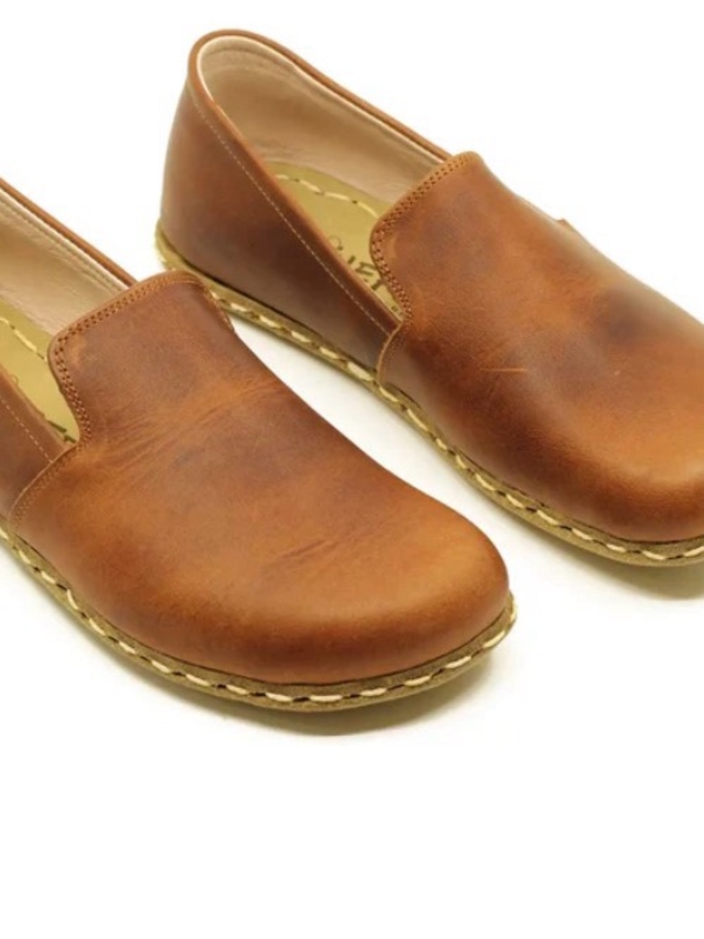 Tan Slip-On Leather Loafers